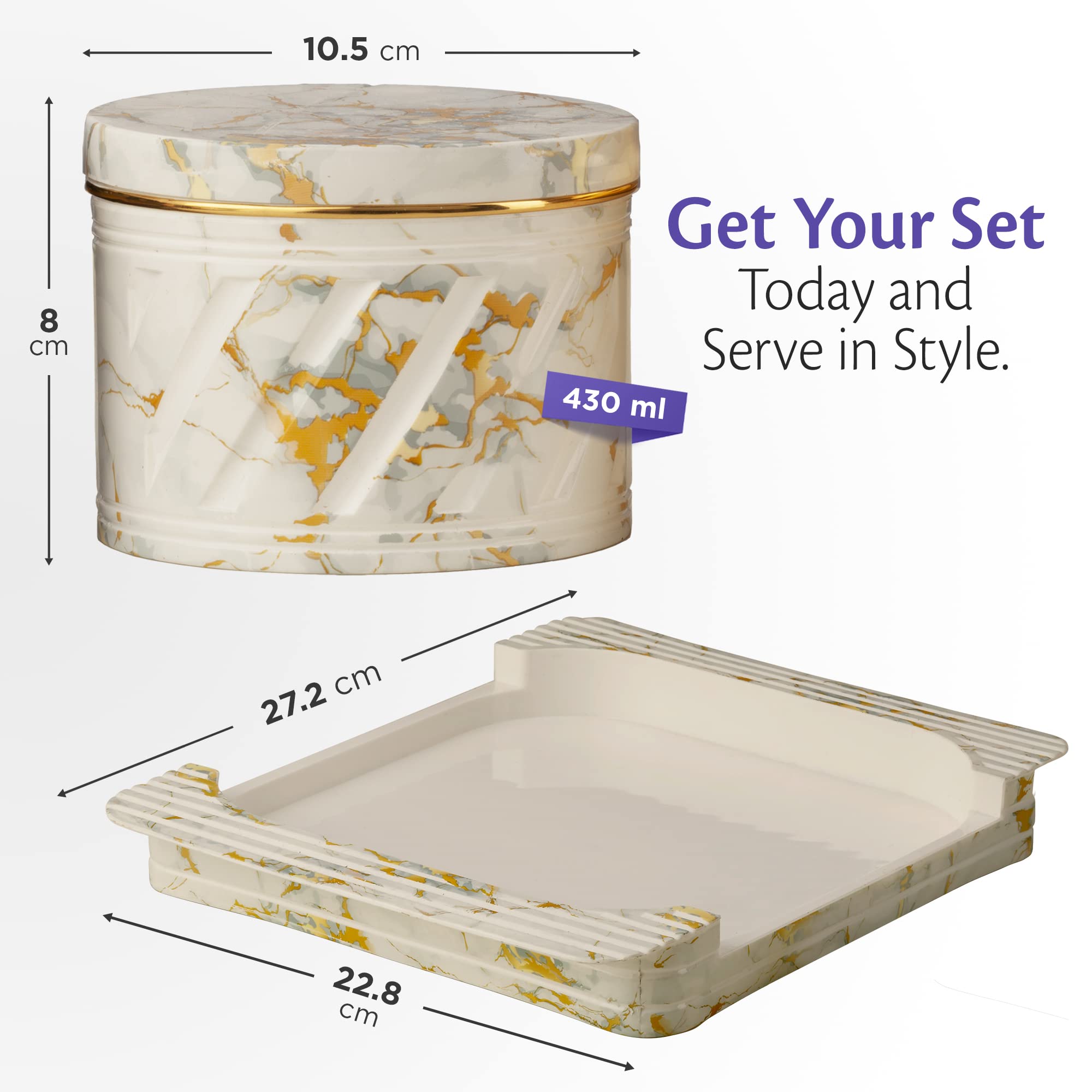 SELVEL Giving shape to life! Unbreakable & Air tight Dry Fruit Container Tray Set with Lid & Serving Tray, Airtight Container Se